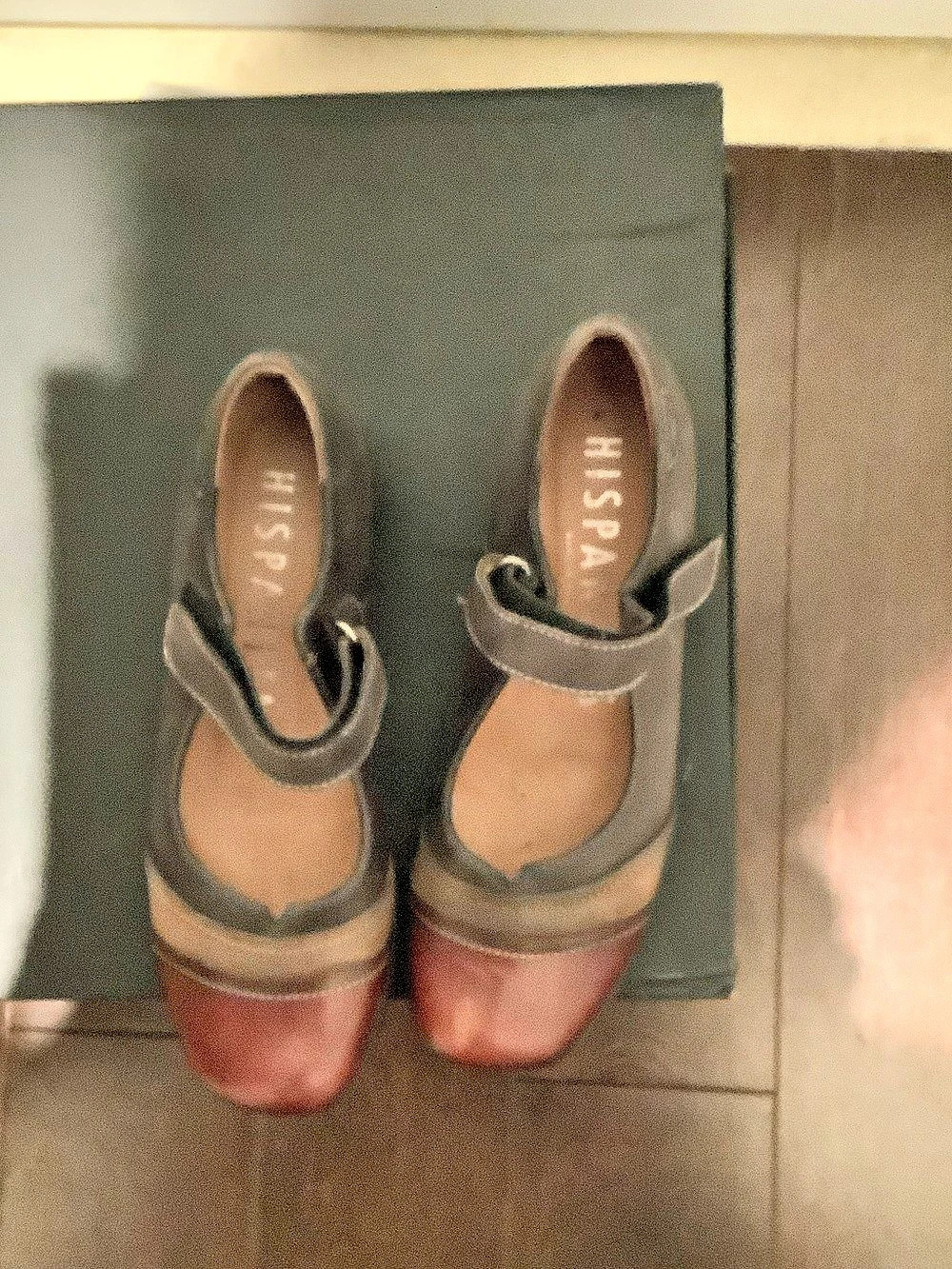 Hispanitas Two-Tone Wedge Shoes in Brown & Red